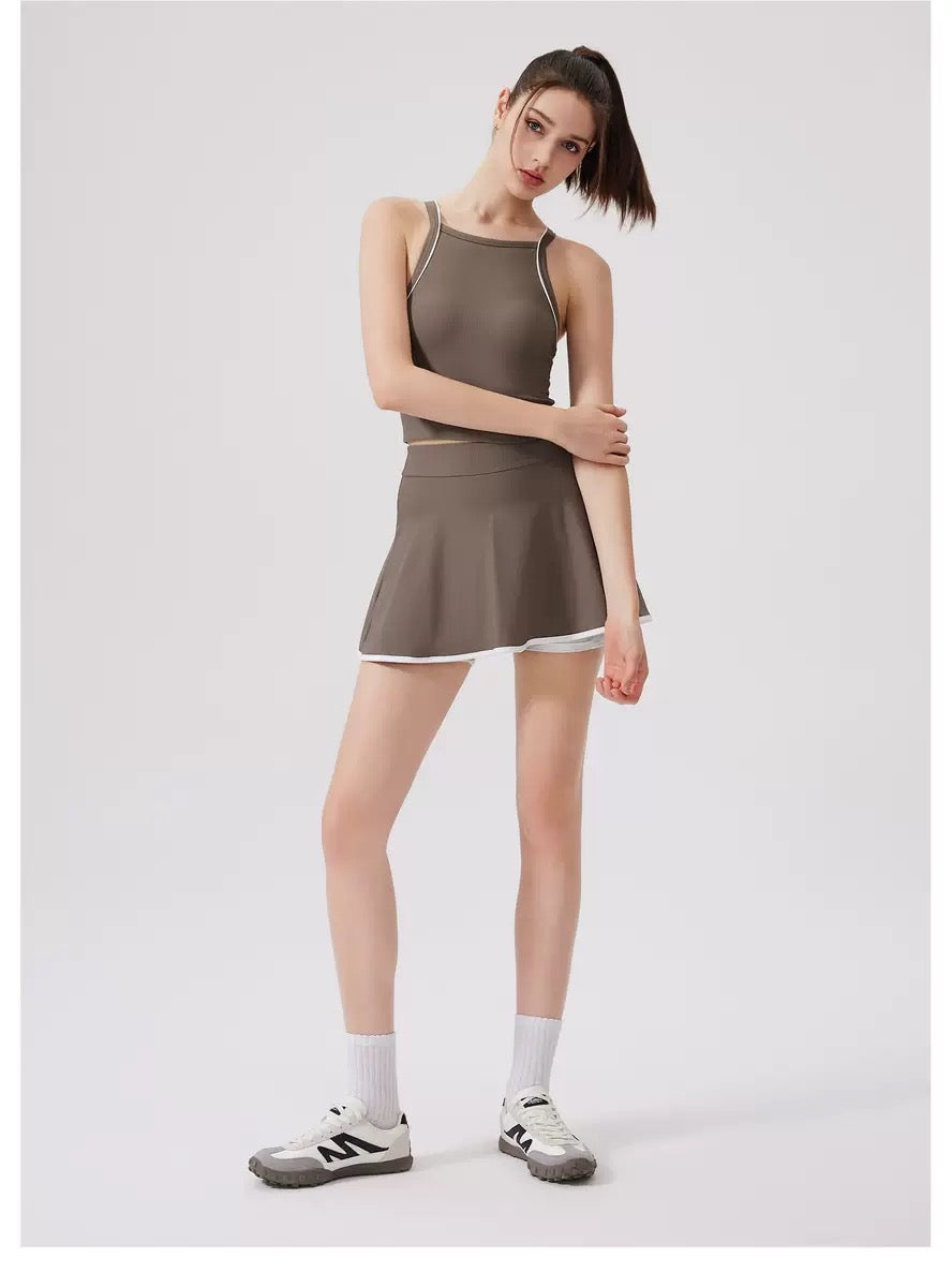「Rosé」Ribbed Skirt for Dance Tennis Yoga Daily